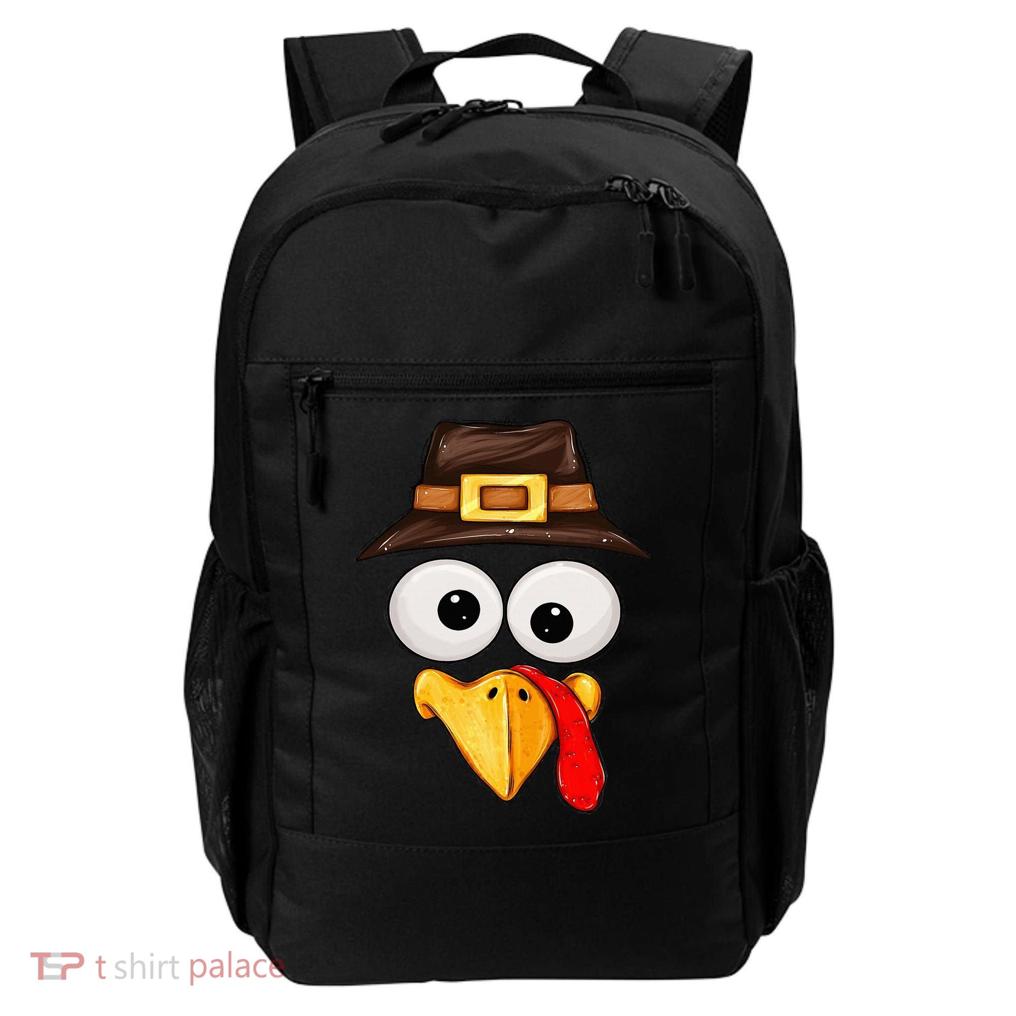 Cute Turkey Face Glasses Thanksgiving Family Backpack