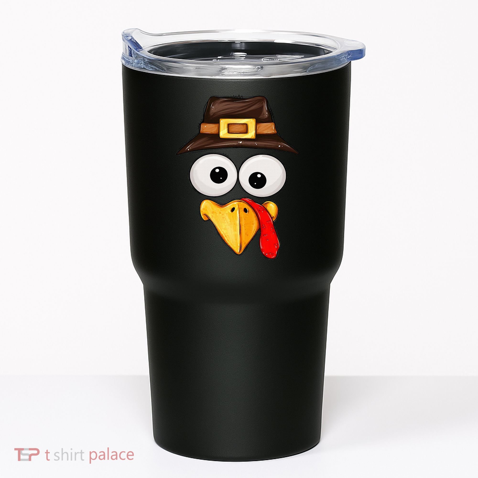 Cute Turkey Face Glasses Thanksgiving Family Tumbler