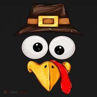 Cute Turkey Face Glasses Thanksgiving Family Ornament thumb 1