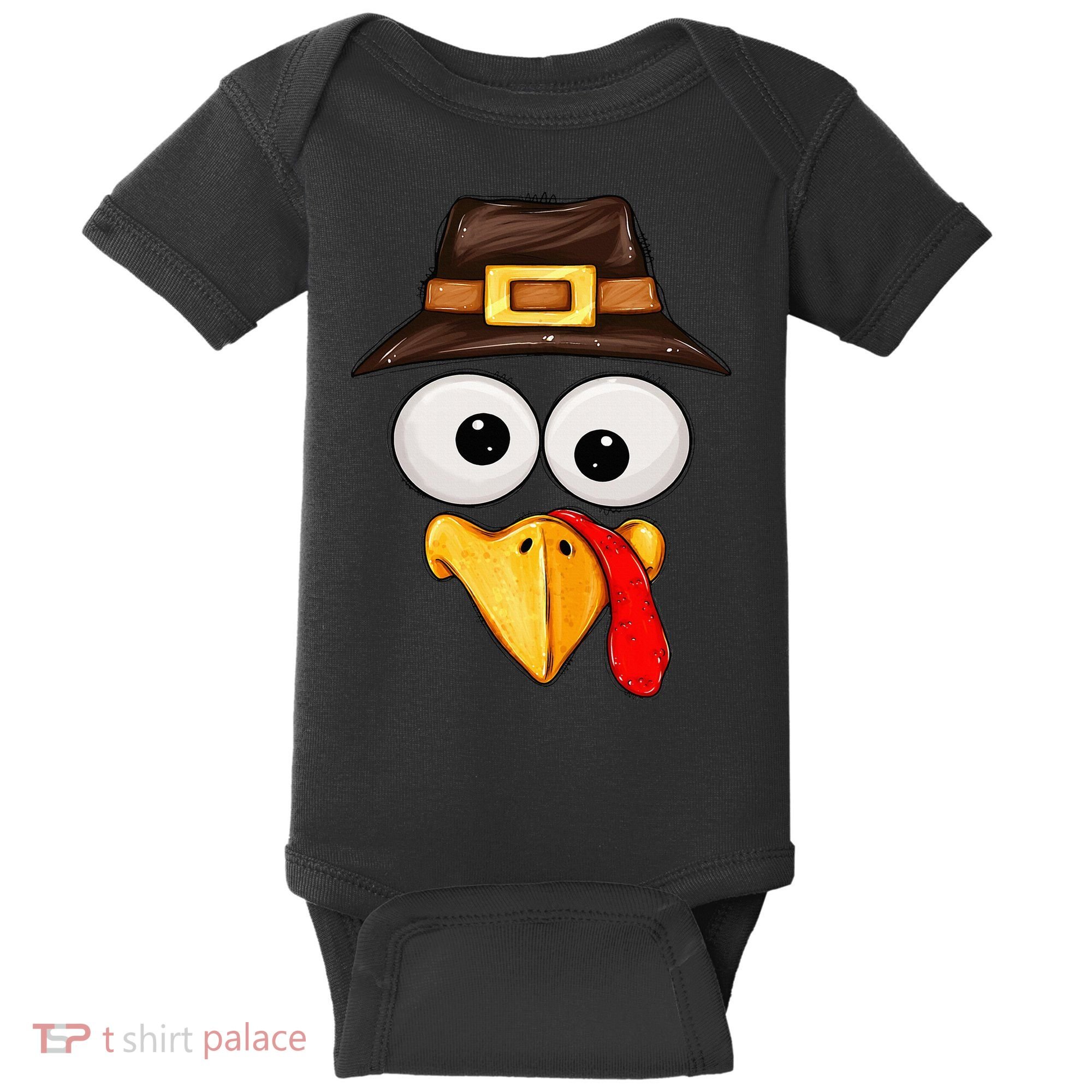 Cute Turkey Face Glasses Thanksgiving Family Baby Bodysuit