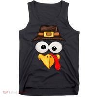 Cute Turkey Face Glasses Thanksgiving Family Tank Top thumb 0