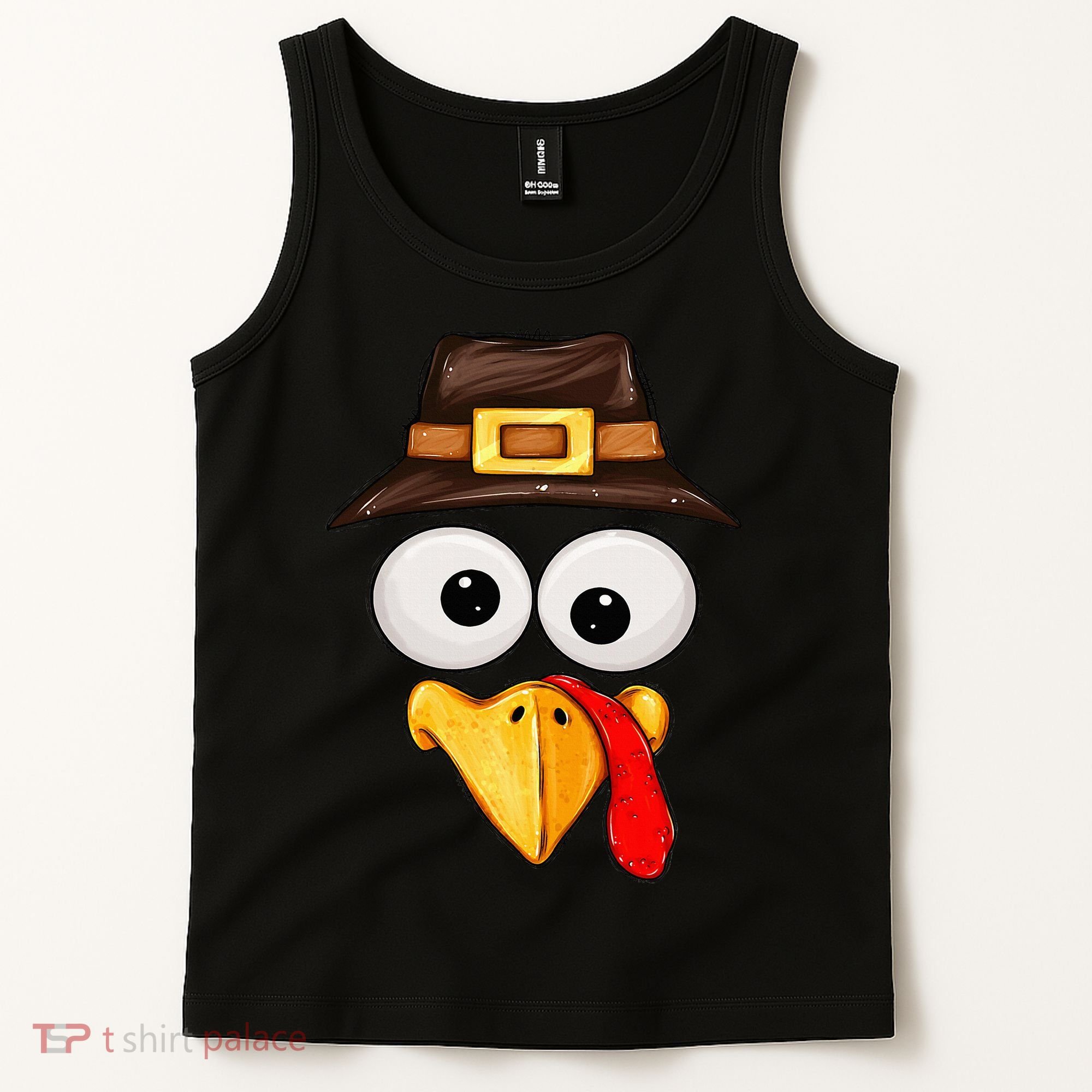 Cute Turkey Face Glasses Thanksgiving Family Tank Top