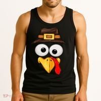 Cute Turkey Face Glasses Thanksgiving Family Tank Top thumb 3