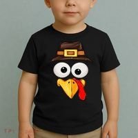Cute Turkey Face Glasses Thanksgiving Family Toddler T-Shirt thumb 2