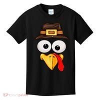 Cute Turkey Face Glasses Thanksgiving Family Kids T-Shirt thumb 0