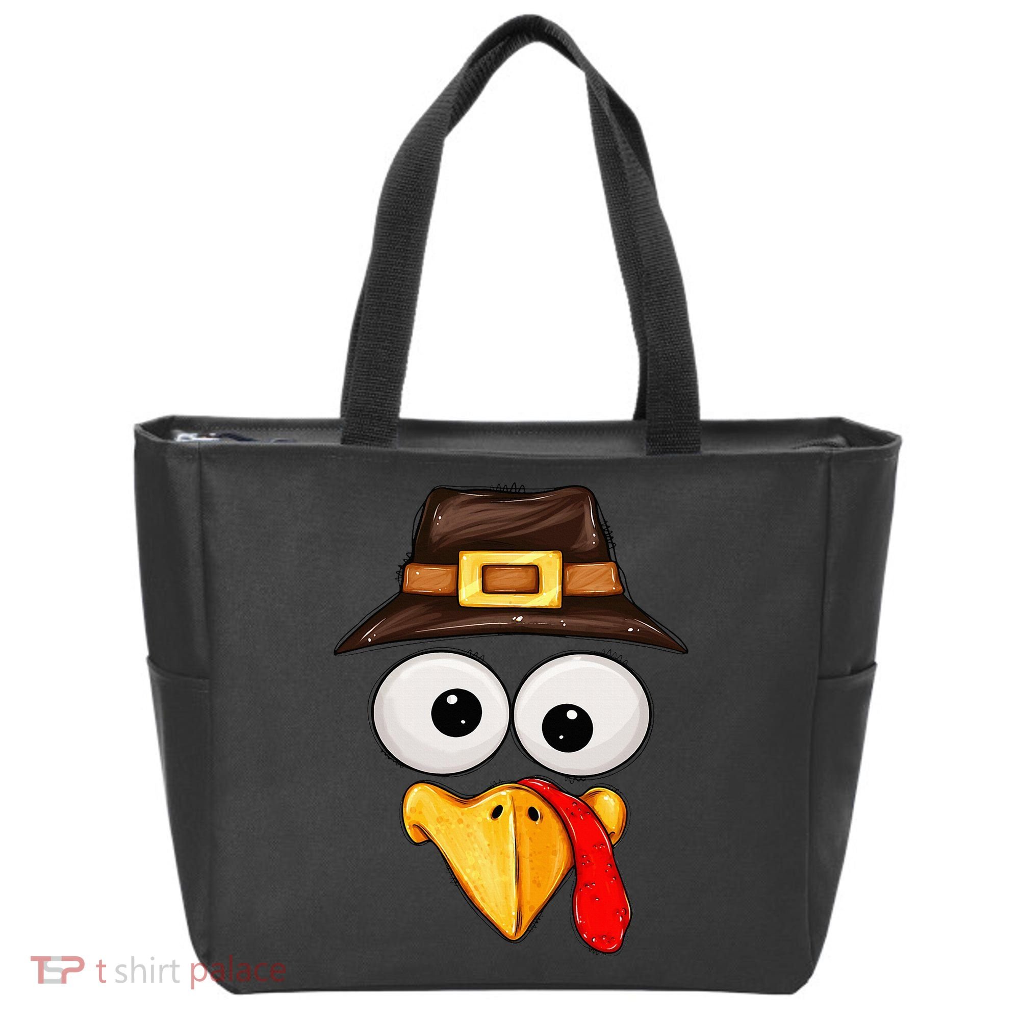 Cute Turkey Face Glasses Thanksgiving Family Tote Bag