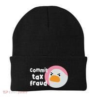 Commit Tax Fraud Funny Birthday Sarcastic Gift For Women Beanie thumb 0