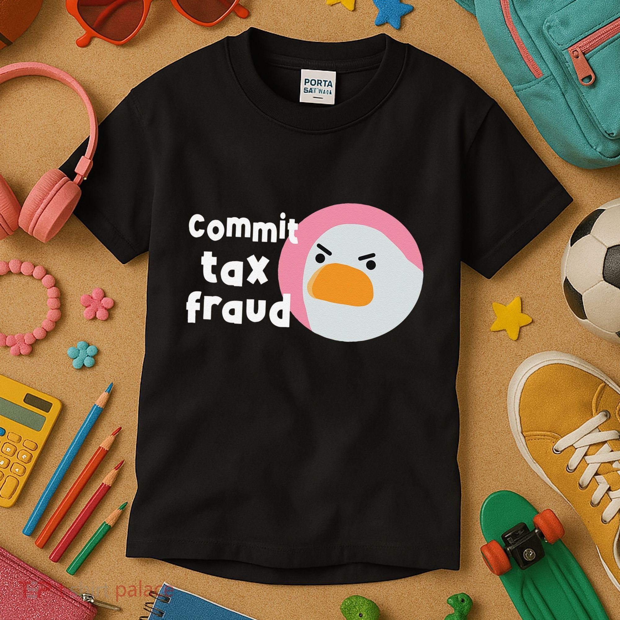 Commit Tax Fraud Funny Birthday Sarcastic Gift For Women Kids T-Shirt
