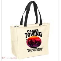 Camel Towing Gift Funny Retro Camel Towing Funny Halloween Gift Tote Bag thumb 2