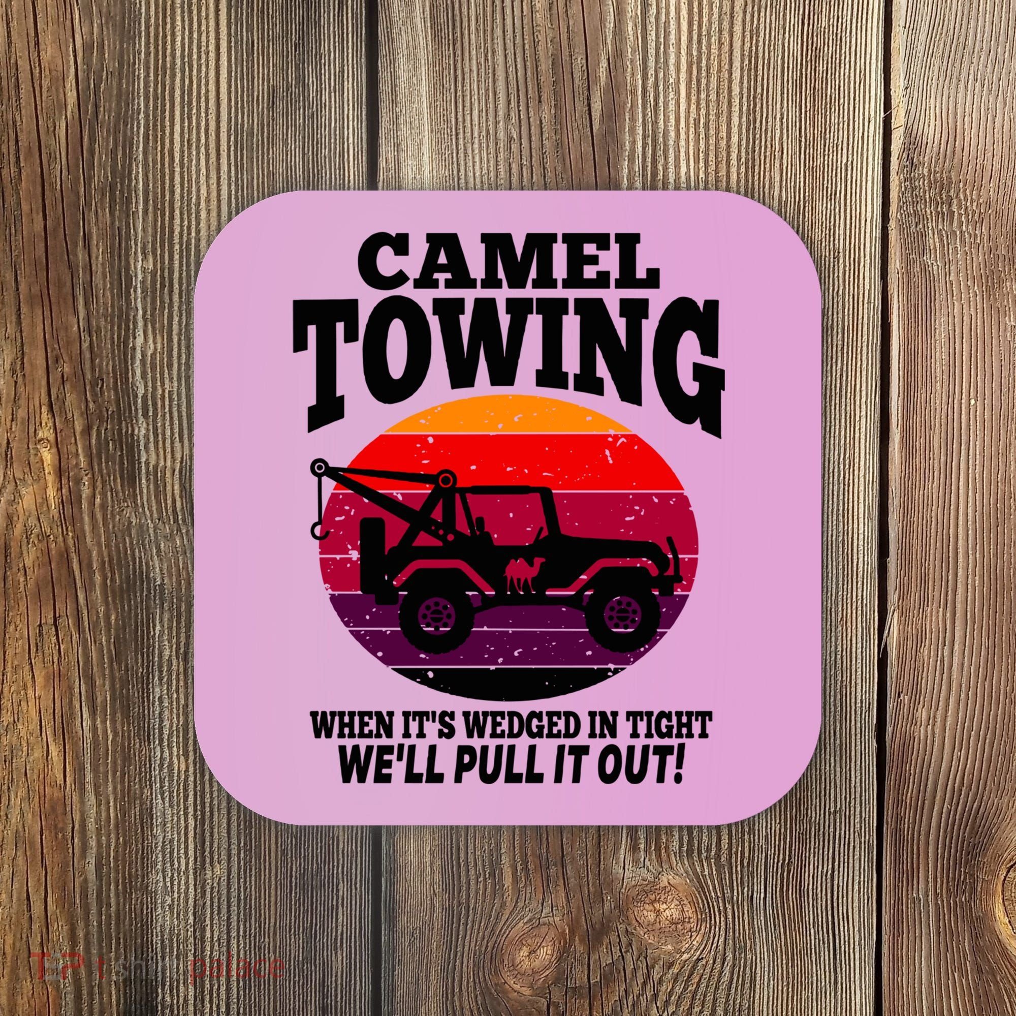 Camel Towing Gift Funny Retro Camel Towing Funny Halloween Gift Coaster