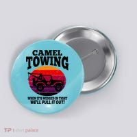 Camel Towing Gift Funny Retro Camel Towing Funny Halloween Gift Button thumb 0