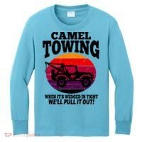 Camel Towing Gift Funny Retro Camel Towing Funny Halloween Gift Kids Long Sleeve Shirt thumb 0