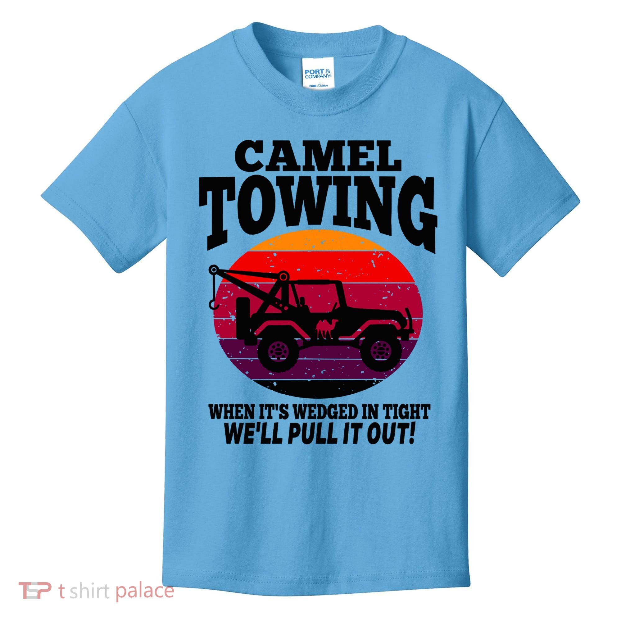 Camel Towing Gift Funny Retro Camel Towing Funny Halloween Gift Kids T-Shirt