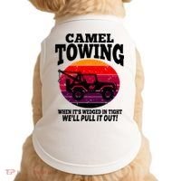 Camel Towing Gift Funny Retro Camel Towing Funny Halloween Gift Doggie Tank thumb 0