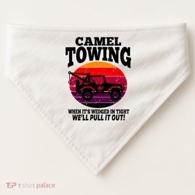 Camel Towing Gift Funny Retro Camel Towing Funny Halloween Gift USA-Made Doggie Bandana