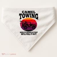 Camel Towing Gift Funny Retro Camel Towing Funny Halloween Gift USA-Made Doggie Bandana thumb 0