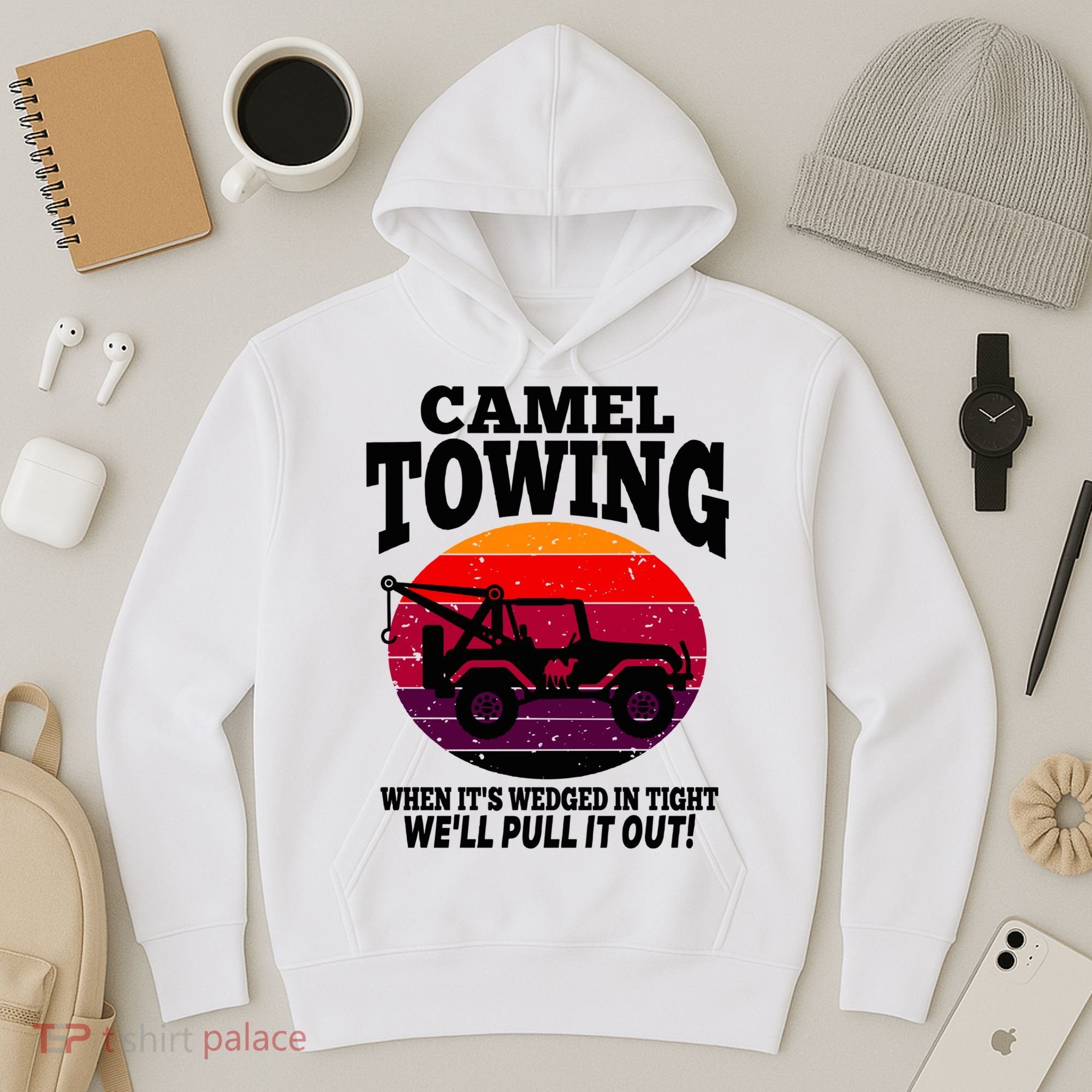 Camel Towing Gift Funny Retro Camel Towing Funny Halloween Gift Hoodie