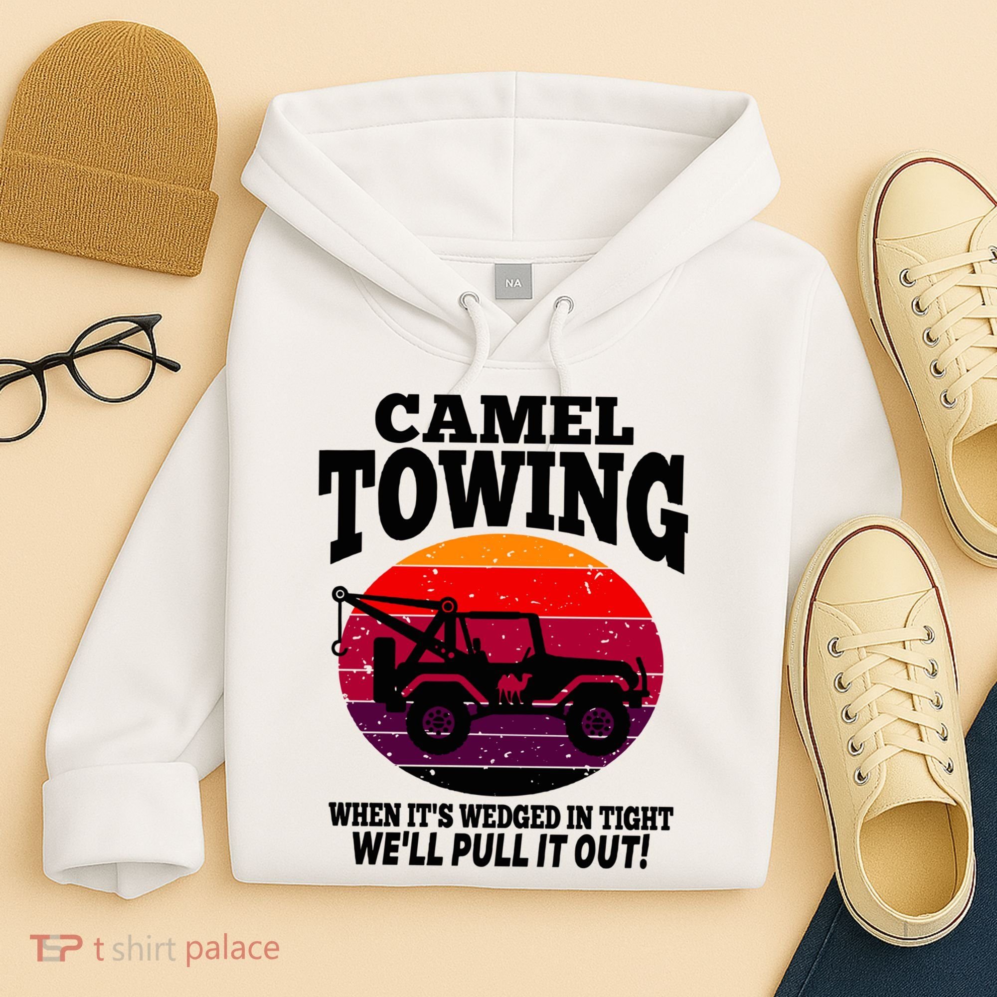 Camel Towing Gift Funny Retro Camel Towing Funny Halloween Gift Hoodie