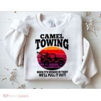 Camel Towing Gift Funny Retro Camel Towing Funny Halloween Gift Sweatshirt thumb 2