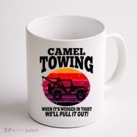 Camel Towing Gift Funny Retro Camel Towing Funny Halloween Gift Coffee Mug thumb 1