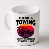 Camel Towing Gift Funny Retro Camel Towing Funny Halloween Gift Coffee Mug thumb 0