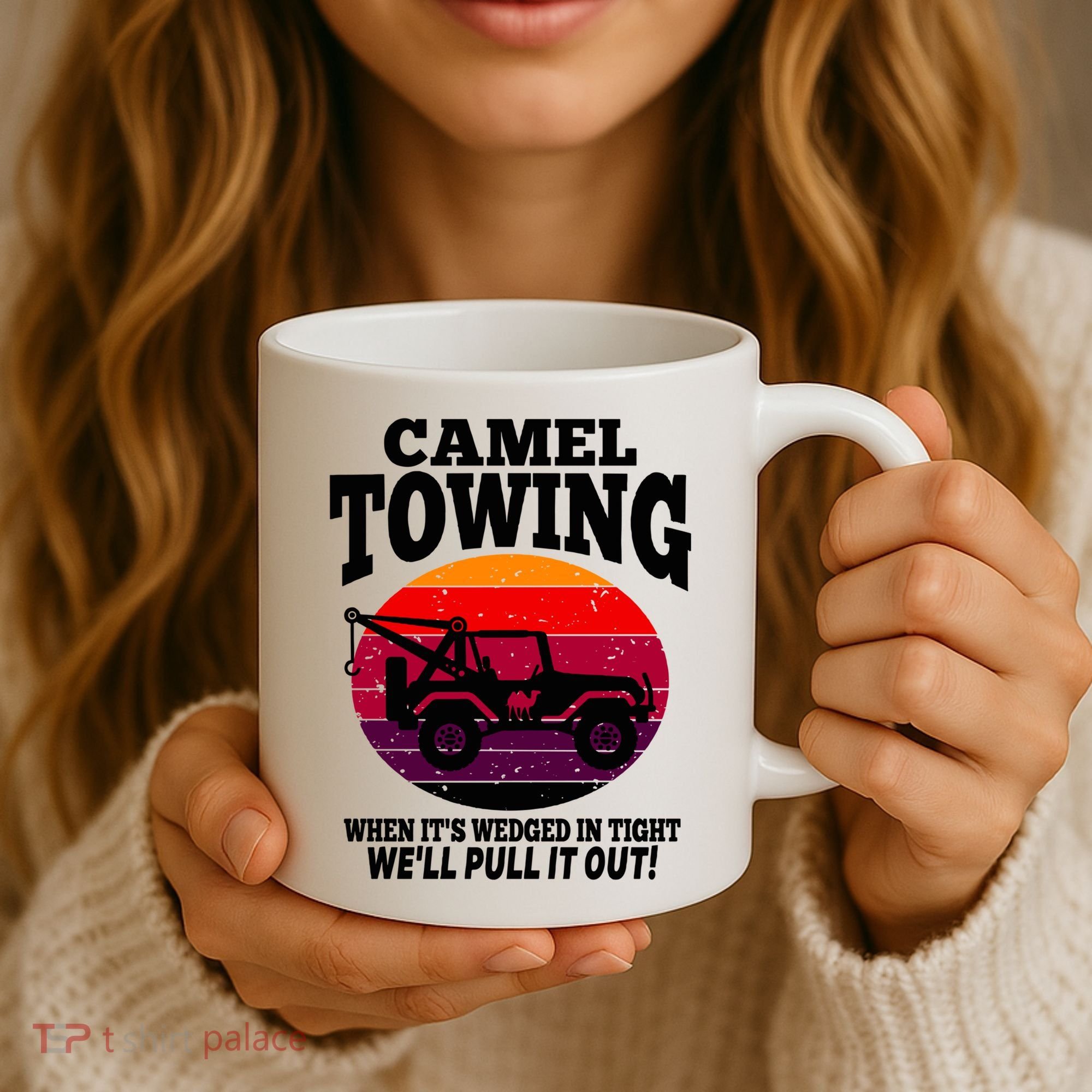 Camel Towing Gift Funny Retro Camel Towing Funny Halloween Gift Coffee Mug