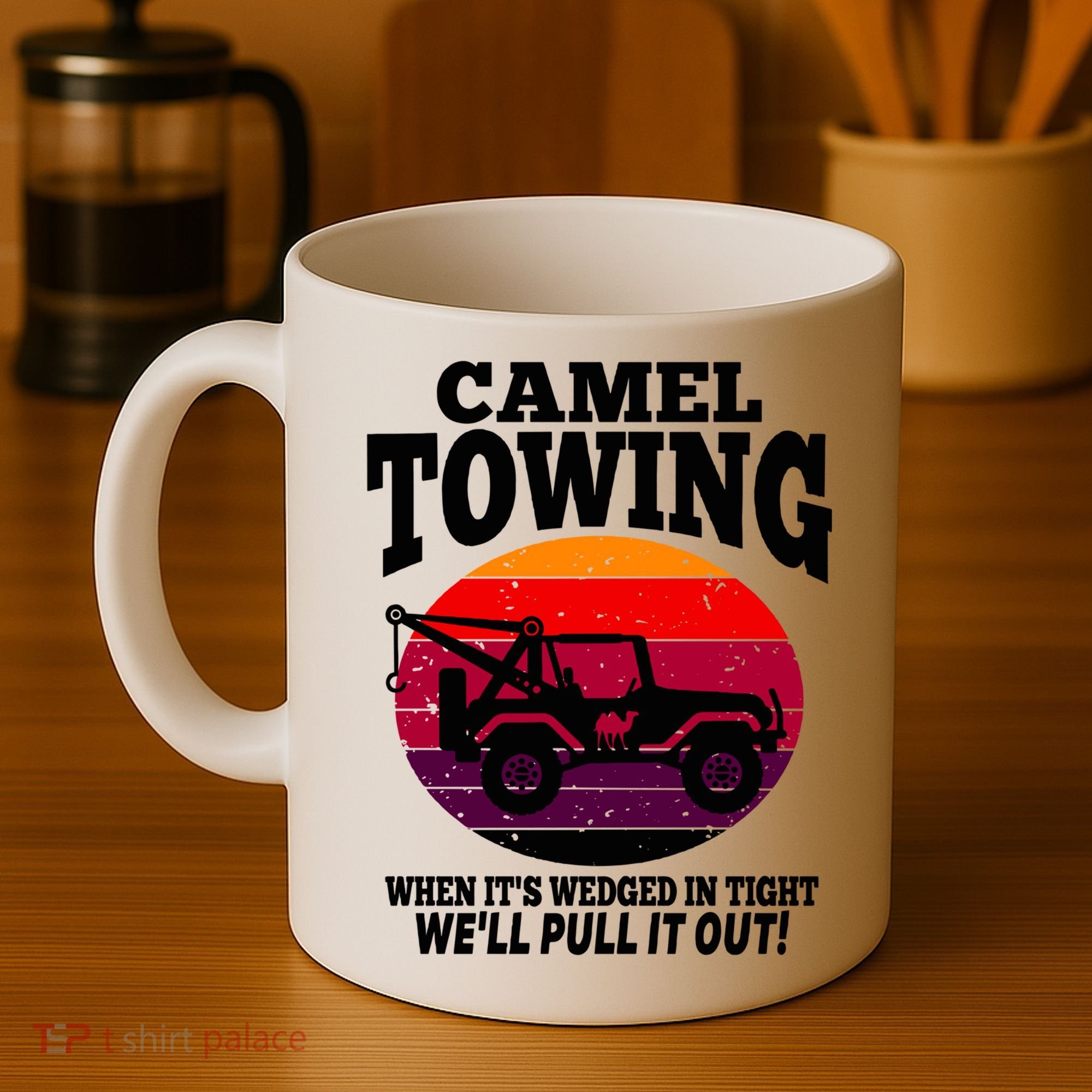 Camel Towing Gift Funny Retro Camel Towing Funny Halloween Gift Coffee Mug