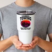 Camel Towing Gift Funny Retro Camel Towing Funny Halloween Gift Tumbler thumb 2