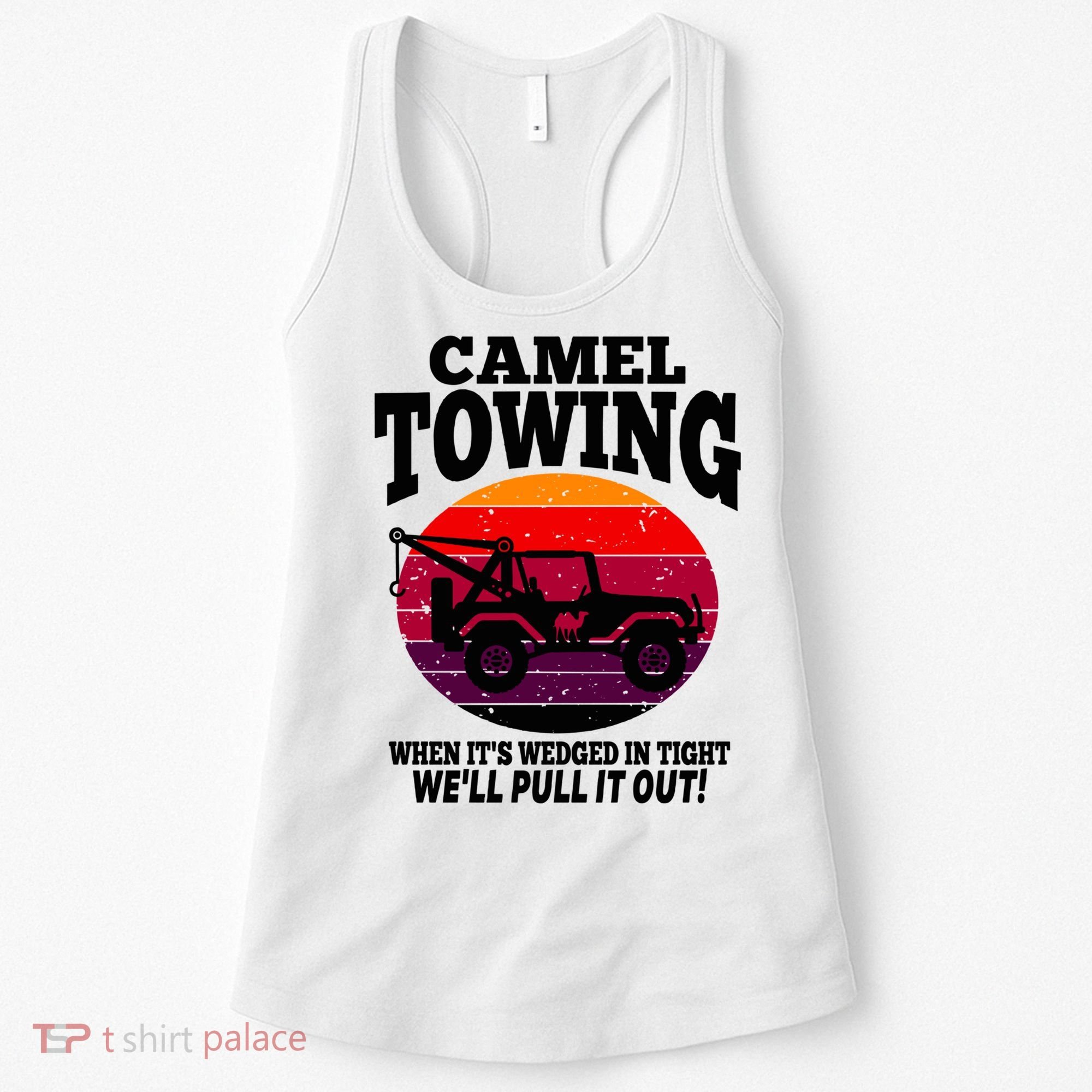 Camel Towing Gift Funny Retro Camel Towing Funny Halloween Gift Women's Tank Top