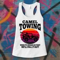 Camel Towing Gift Funny Retro Camel Towing Funny Halloween Gift Women's Tank Top thumb 3