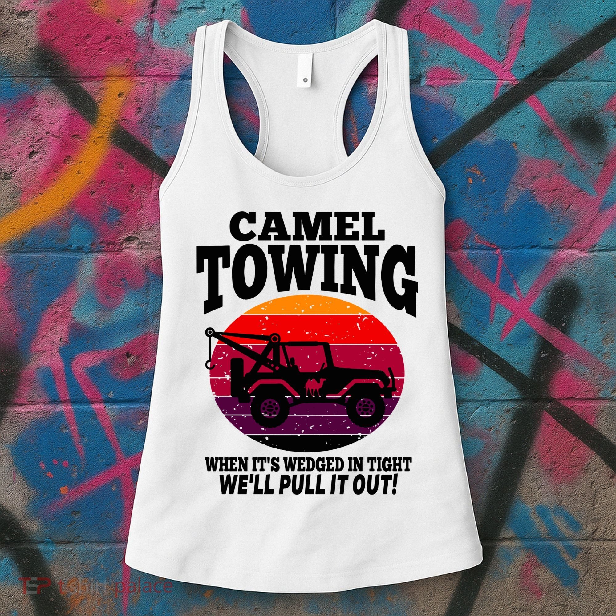 Camel Towing Gift Funny Retro Camel Towing Funny Halloween Gift Women's Tank Top