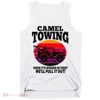 Camel Towing Gift Funny Retro Camel Towing Funny Halloween Gift Tank Top thumb 0