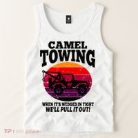 Camel Towing Gift Funny Retro Camel Towing Funny Halloween Gift Tank Top thumb 2