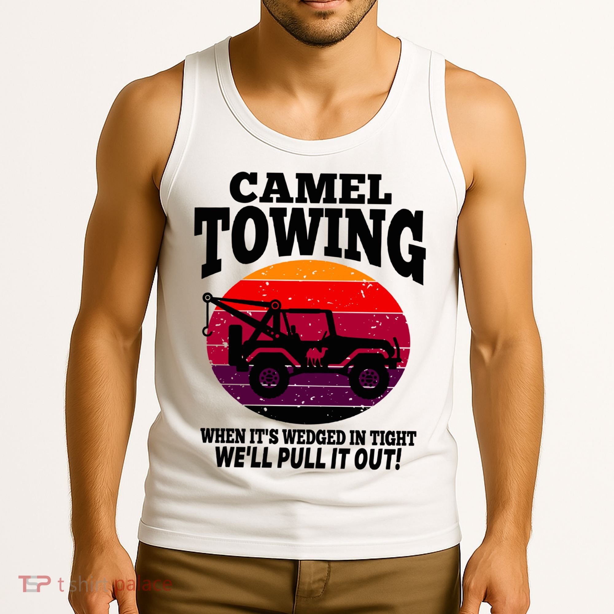 Camel Towing Gift Funny Retro Camel Towing Funny Halloween Gift Tank Top