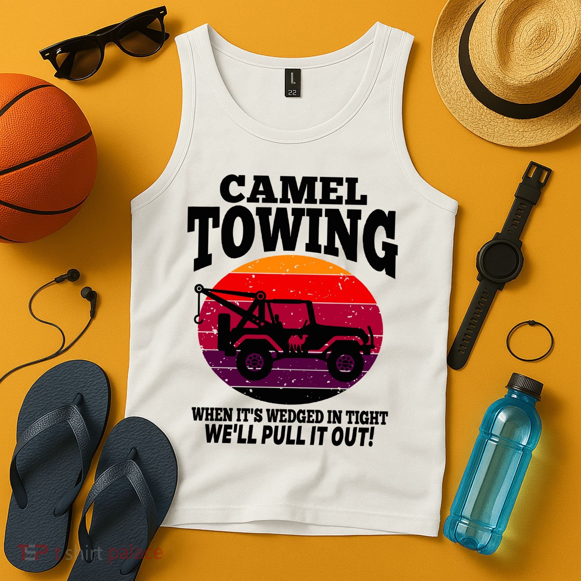 Camel Towing Gift Funny Retro Camel Towing Funny Halloween Gift Tank Top