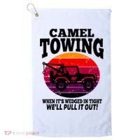 Camel Towing Gift Funny Retro Camel Towing Funny Halloween Gift Golf Towel thumb 0