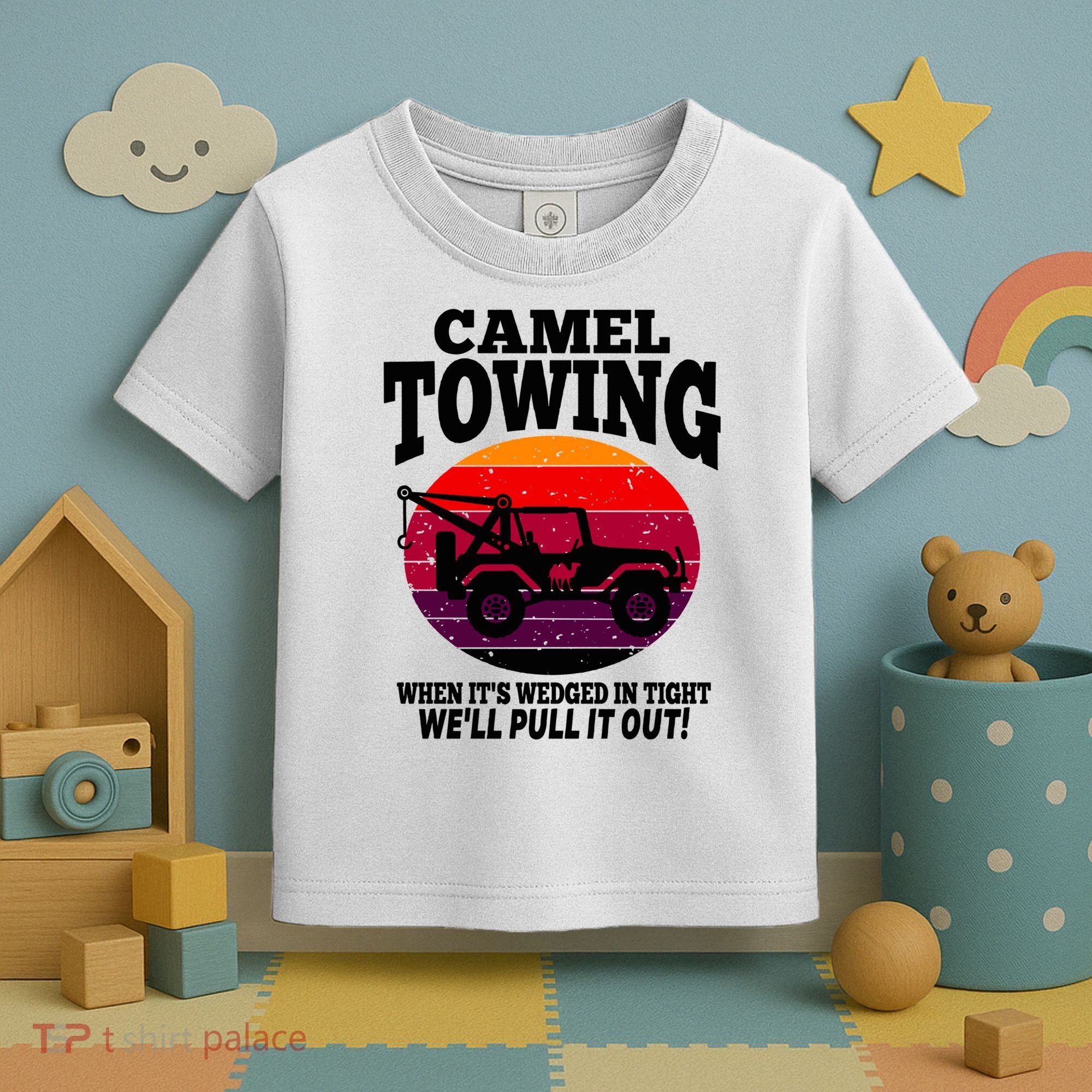 Camel Towing Gift Funny Retro Camel Towing Funny Halloween Gift Toddler T-Shirt