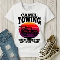 Camel Towing Gift Funny Retro Camel Towing Funny Halloween Gift Women's T-Shirt thumb 3