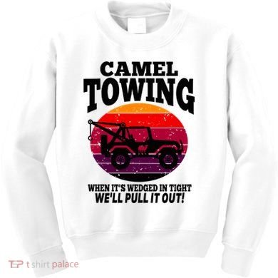 Camel Towing Gift Funny Retro Camel Towing Funny Halloween Gift Kids Sweatshirt