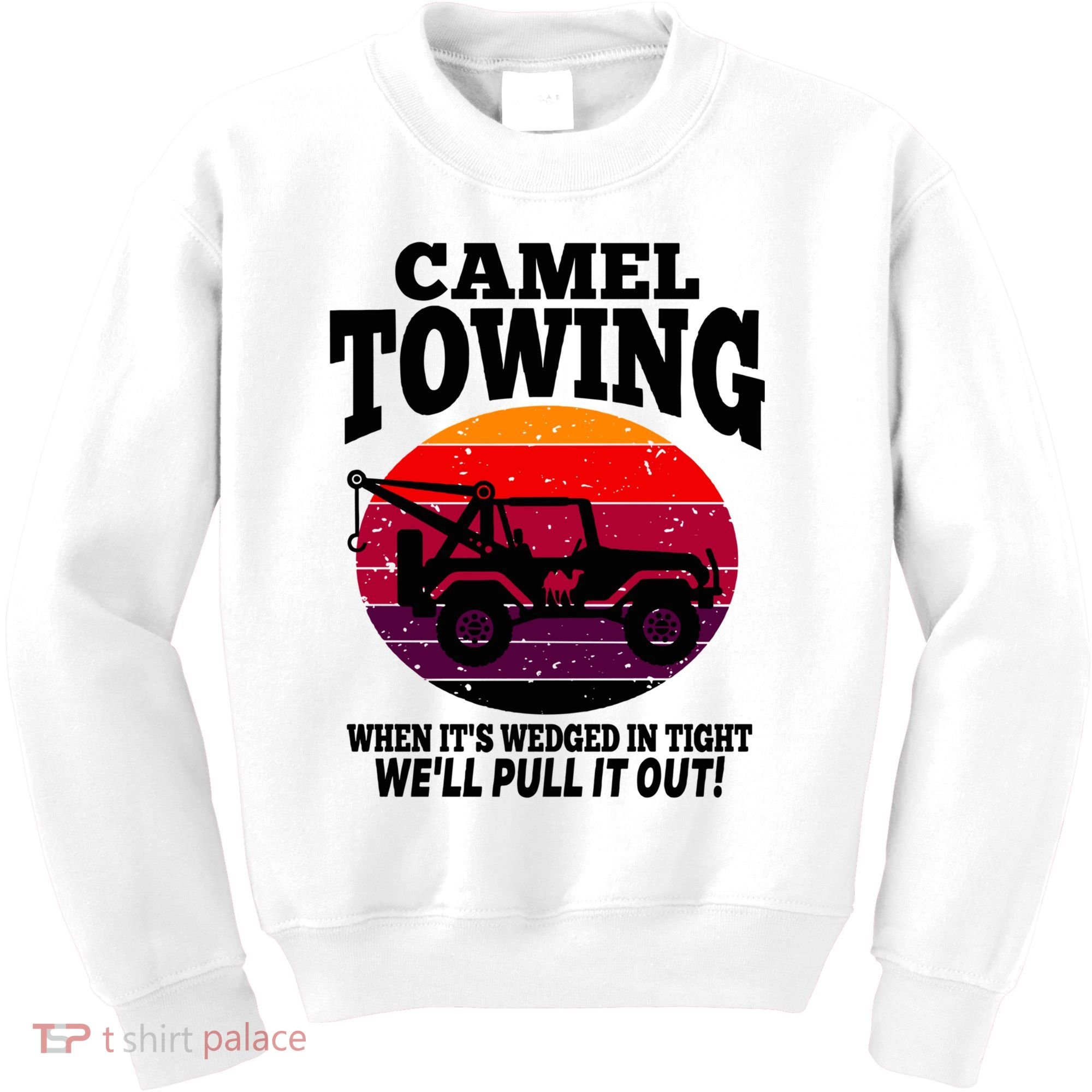 Camel Towing Gift Funny Retro Camel Towing Funny Halloween Gift Kids Sweatshirt