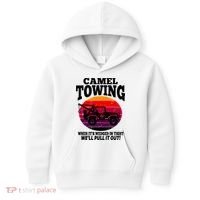Camel Towing Gift Funny Retro Camel Towing Funny Halloween Gift Kids Hoodie thumb 0