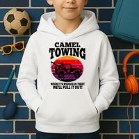Camel Towing Gift Funny Retro Camel Towing Funny Halloween Gift Kids Hoodie thumb 2
