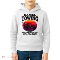 Camel Towing Gift Funny Retro Camel Towing Funny Halloween Gift Kids Hoodie thumb 4