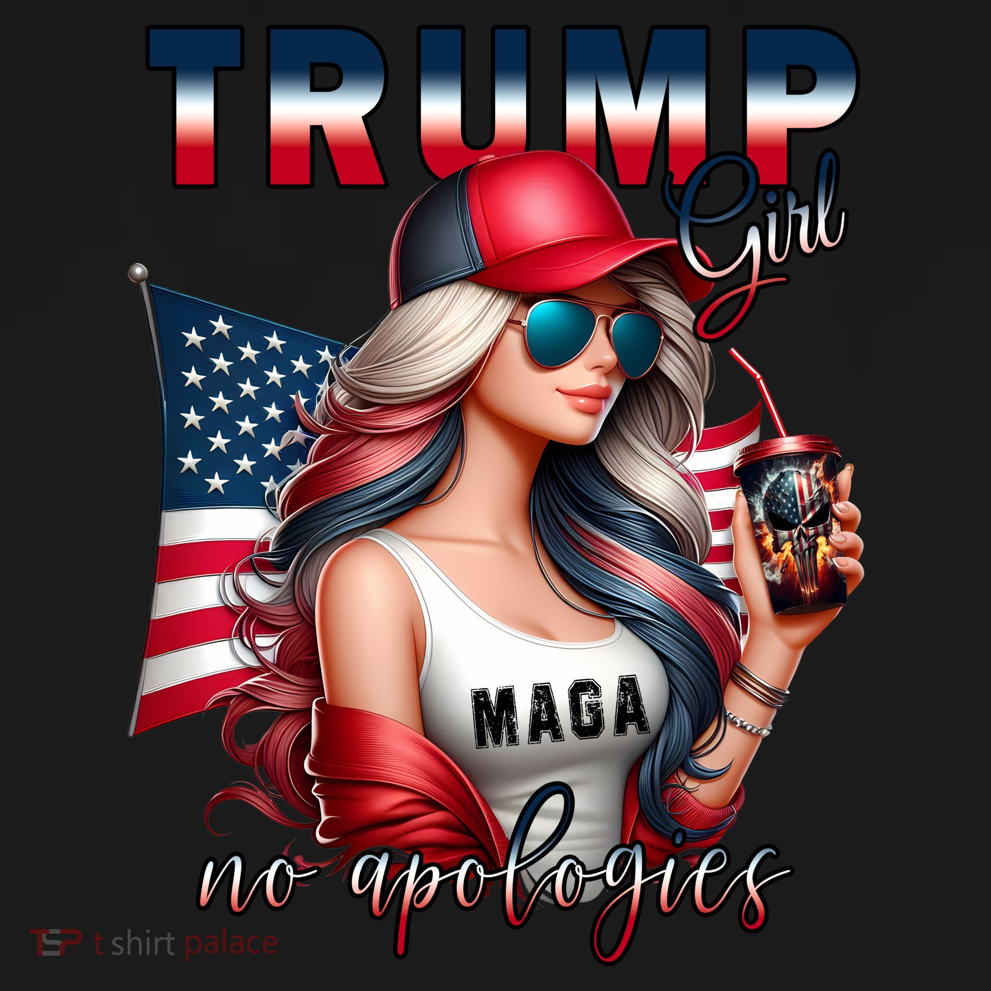 Cool Trump Girl No Apologies Toddler Hoodie