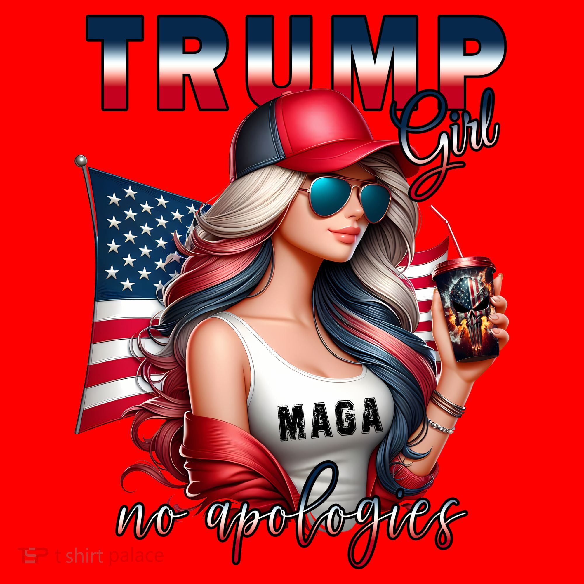Cool Trump Girl No Apologies Santa Hat
