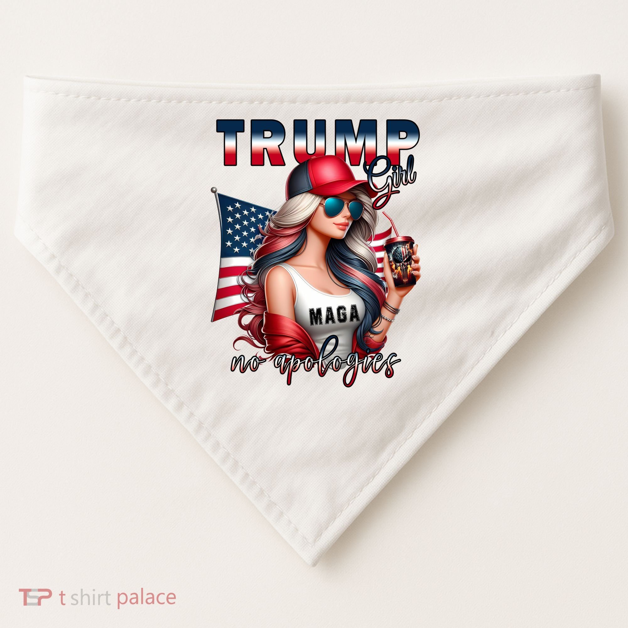 Cool Trump Girl No Apologies USA-Made Doggie Bandana