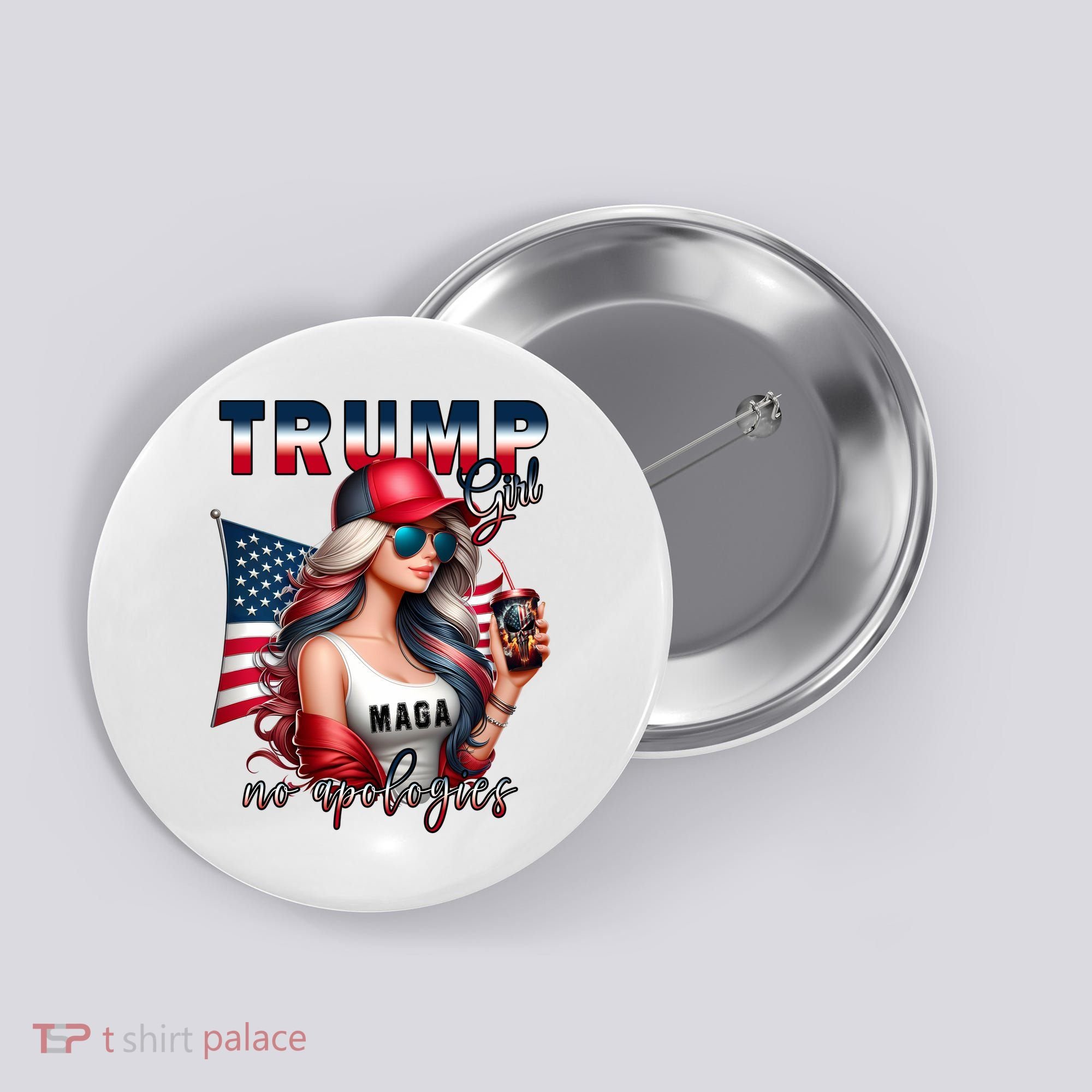 Cool Trump Girl No Apologies Button