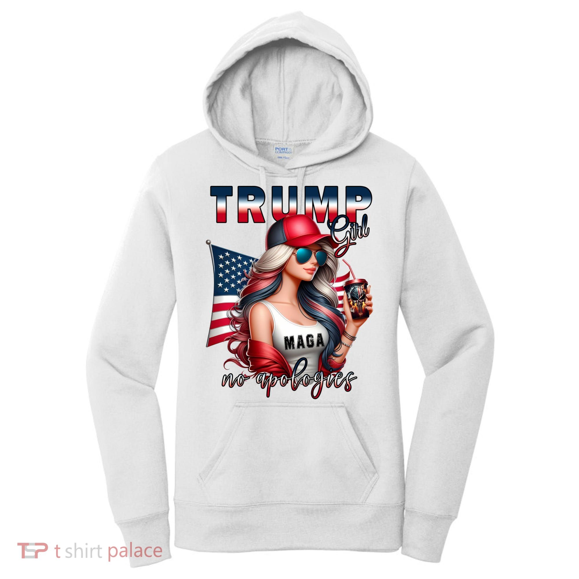 Cool Trump Girl No Apologies Women's Hoodie