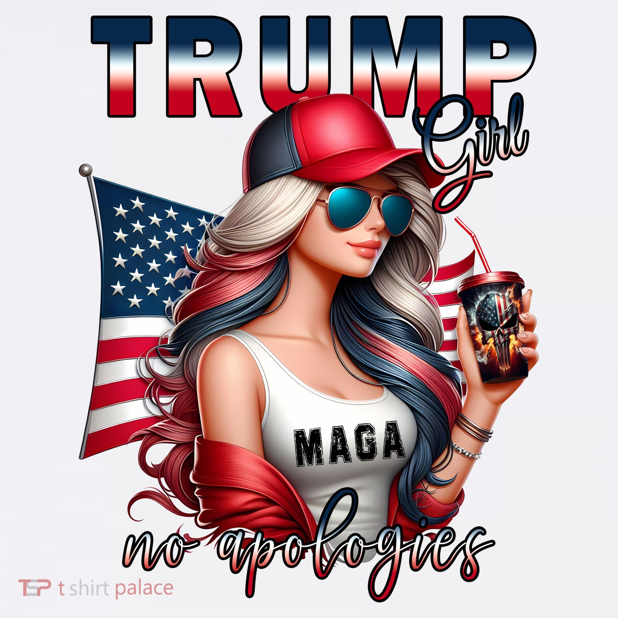 Cool Trump Girl No Apologies Women's Hoodie