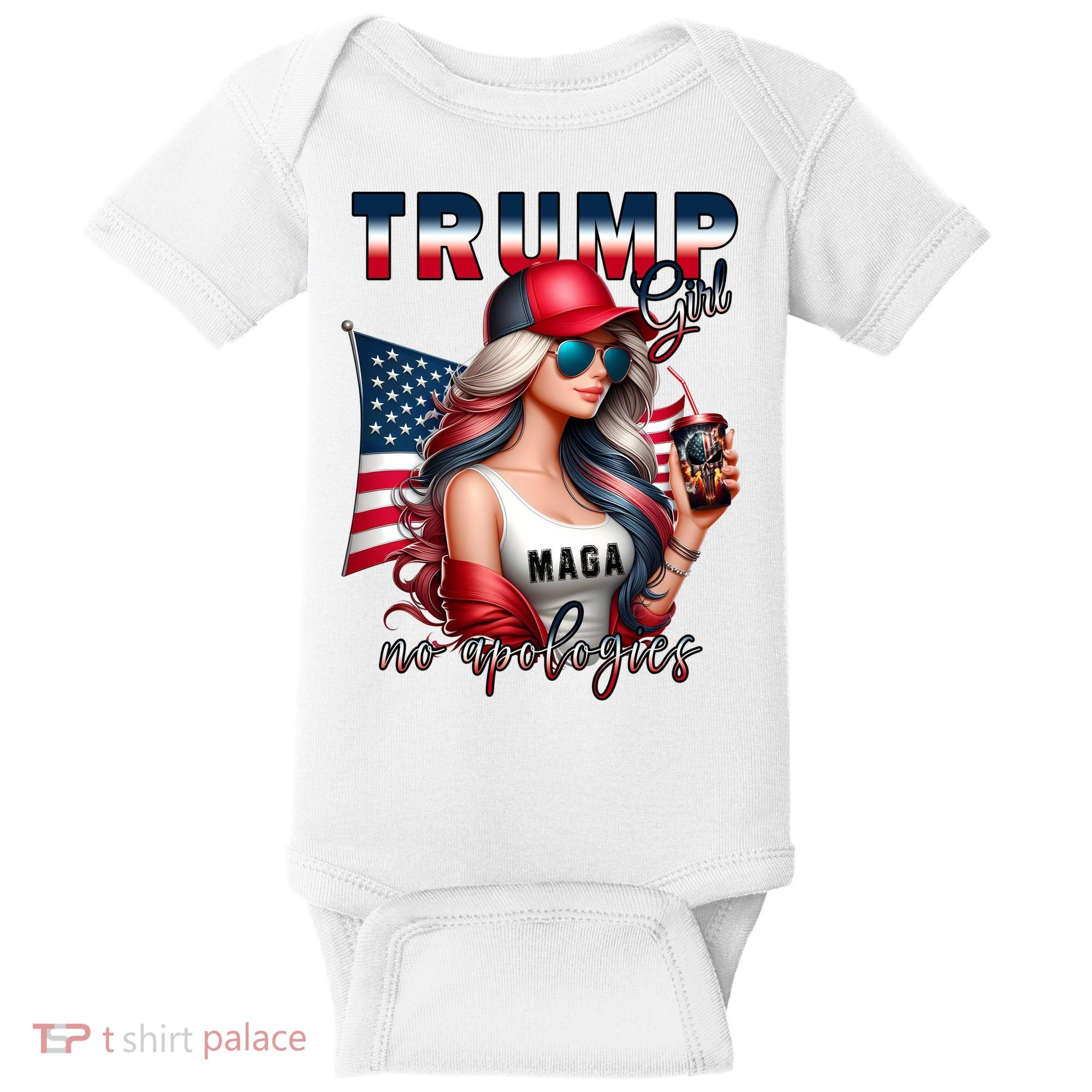 Cool Trump Girl No Apologies Baby Bodysuit